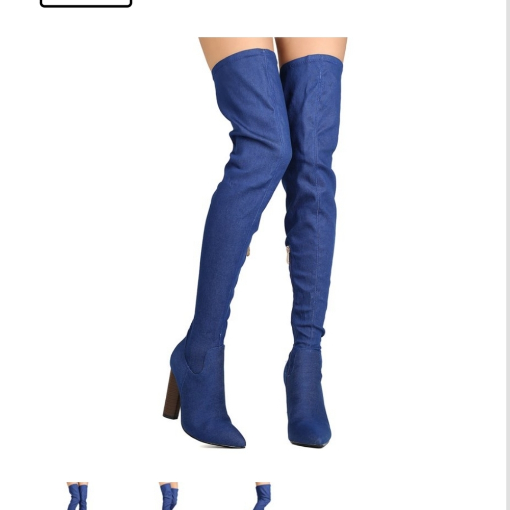 Denim over the knee boots